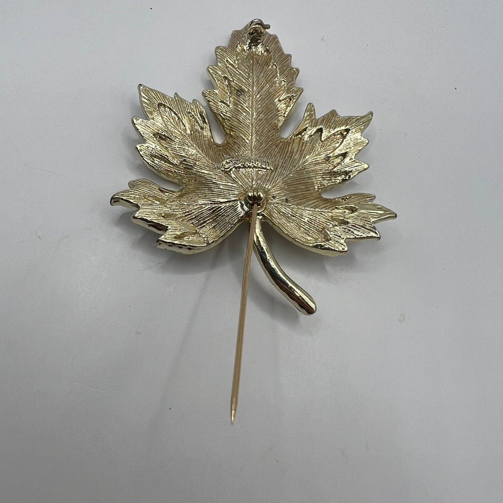 Sarah Coventry‎ Leaf Brooch Earrings Clip On Gold Silver Tone Holiday Pin - Picture 3 of 11